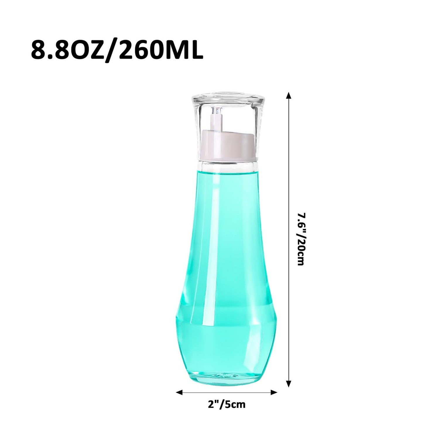 ZOBONETI Glass Mouthwash Dispenser with Cup, 8.8 OZ, Set of 2