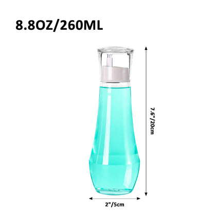 ZOBONETI Glass Mouthwash Dispenser with Cup, 8.8 OZ, Set of 2
