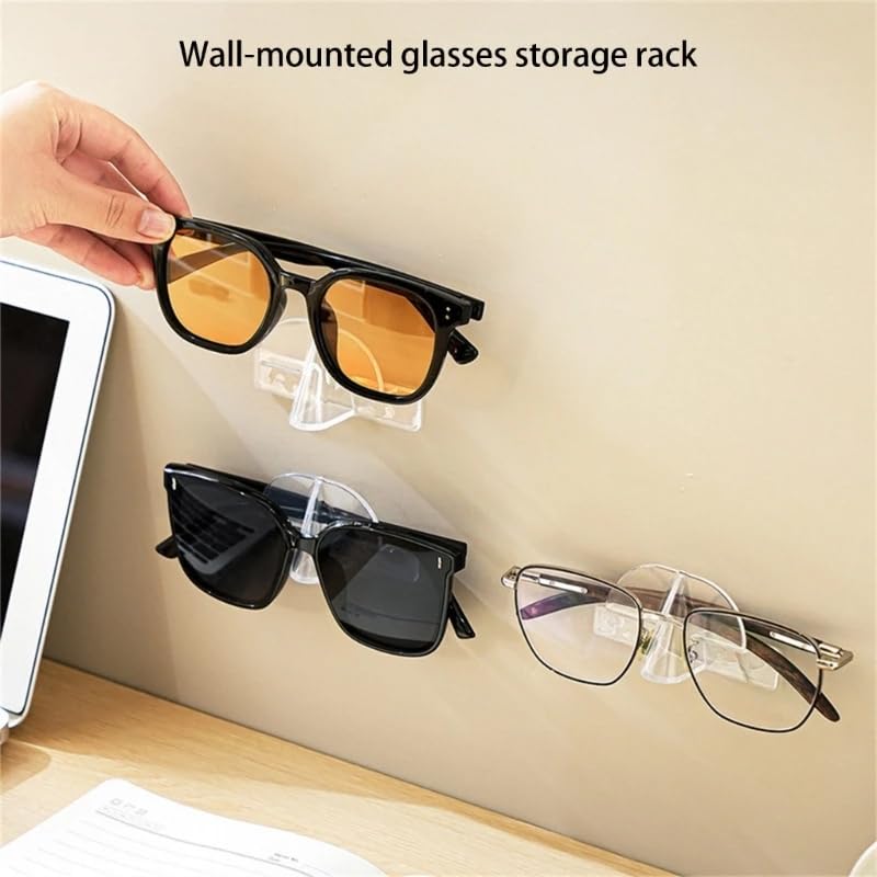 ARFUKA Acrylic Wall Sunglasses Organizer Glasses Holder for Multiple Eyeglasses, Sunglasses - Office & Home Decor Display Rack Pack of 12