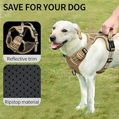 HEELE Dog Harness Small No Pull with Soft Handle Reflective Puppy Harness Adjustable, Black, XS