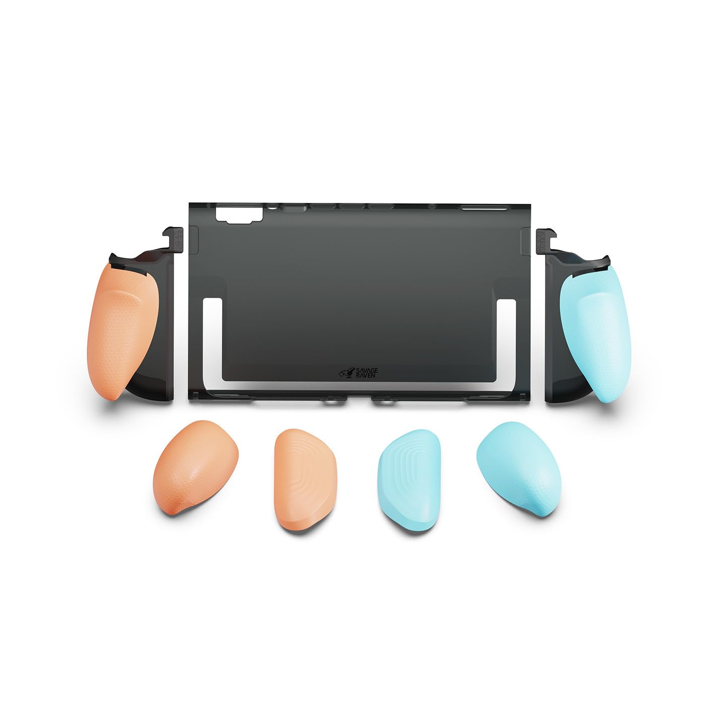 Savage Raven by Skull & Co. FissionGrip: Dockable Split Protective Case for Nintendo Switch 2 (2025), Slim PC Shell with Detachable Grip Cover- Neon
