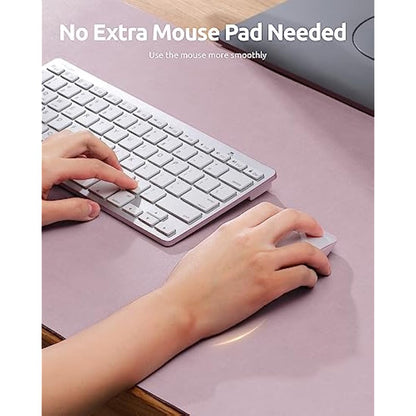 YSAGi Leather Desk Mat, Large Mouse Mat, Non-Slip Desk Pad, Waterproof PU Leather Table Protector Writing Pad for Office and Home (80 x 40 cm, Grayish Lavendar)