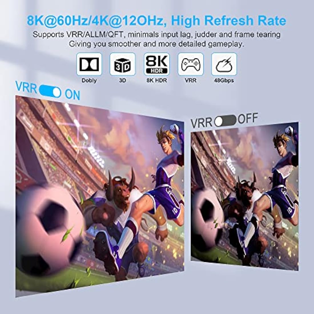 8K HDMI Switch 5 in 1 out HDMI Splitter with Remote, 5 Port Switcher for PS5 Xbox PS4 Roku PC TV