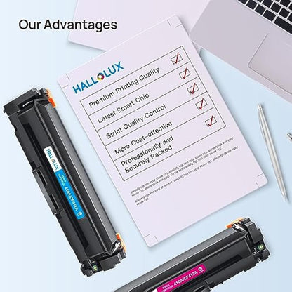 HALLOLUX 410A Compatible Toner Cartridges Replacement for HP CF410A 410X CF410X for Color LaserJet Pro M477fdw M477fnw M477fdn M452nw M377dw M452dn M452dw M477dw (Black Cyan Magenta Yellow, 4-Pack)