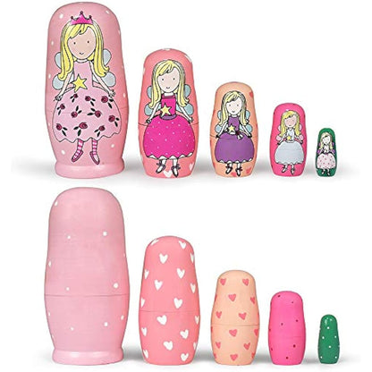 HYCLES Nesting Dolls for Kids for Kids Xmas Gifts Matryoshka for Boys Girls Wooden Toys Angel