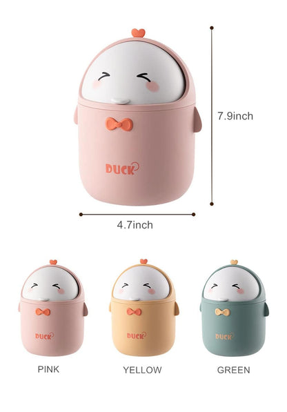TOGHPUW Desk Bin, Mini Trash, Cute Small Waste Bin, Deskbin with Lid, Suitable For Office, Bedroom, Children'S Room (pink)