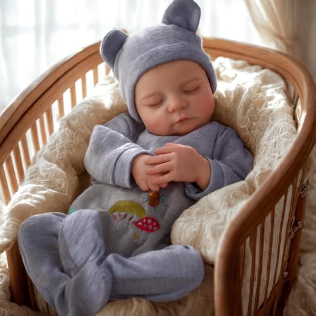 JIZHI 20" Realistic Reborn Baby Doll - Vinyl Newborn Baby Doll Boy With Sleeping Eyes - Lifelike Reborn Baby Dolls for Kids Age 3+
