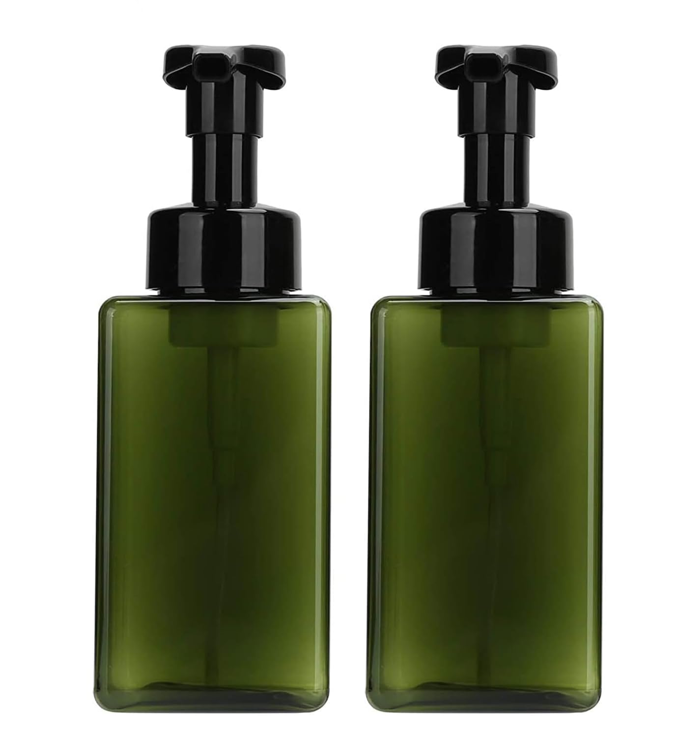 2 PCS Foaming Soap Dispenser, Hand Soap Dispenser, Refillable Foam Liquid Hand Soap Empty Plastic Pump Bottle Container for Bathroom Vanities