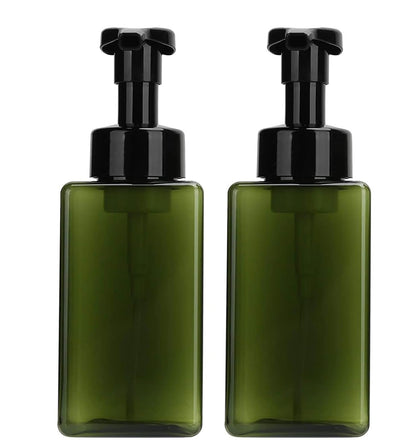2 PCS Foaming Soap Dispenser, Hand Soap Dispenser, Refillable Foam Liquid Hand Soap Empty Plastic Pump Bottle Container for Bathroom Vanities