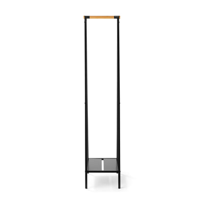 Brabantia - Linn Clothes Rack, Compact - Free Standing Clothing Rail - Clothes Storage - Hang, Air, or Dry Clothes - Sturdy Steel Frame & Bamboo Rod