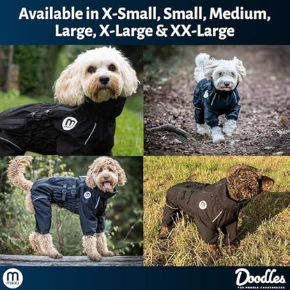 Mikki Doodles Dog Raincoat, Waterproof, Windproof, Silky Lining, Less Friction Means Less Knots & Tangles, Size Medium c