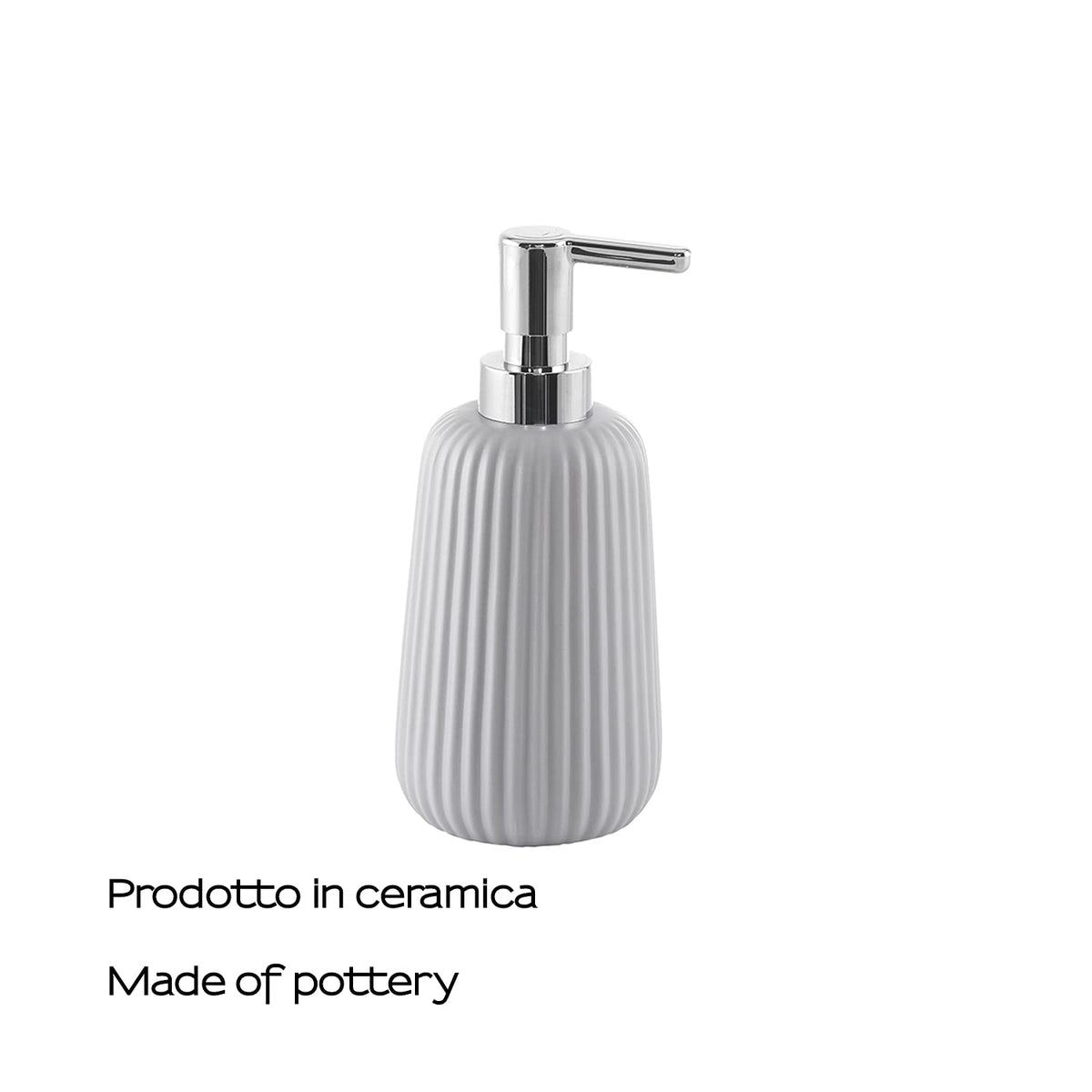 Gedy G-Marika Grey, Bathroom Soap Dispenser Made of Stainless Steel and Cromall, Measures 18 x 8 x 8 cm and Weight 0.35 kg, R&S Design
