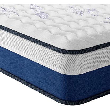 Vesgantti European Single Mattress, 10 Inch Hybrid Mattress with Breathable Memory Foam and Individual Pocket Spring-Medium Firm, 90x200x25cm