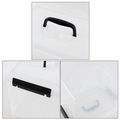 Melontray 10 L Clear Plastic Storage Box with Lid, 4 Pack Latch Storage Boxes