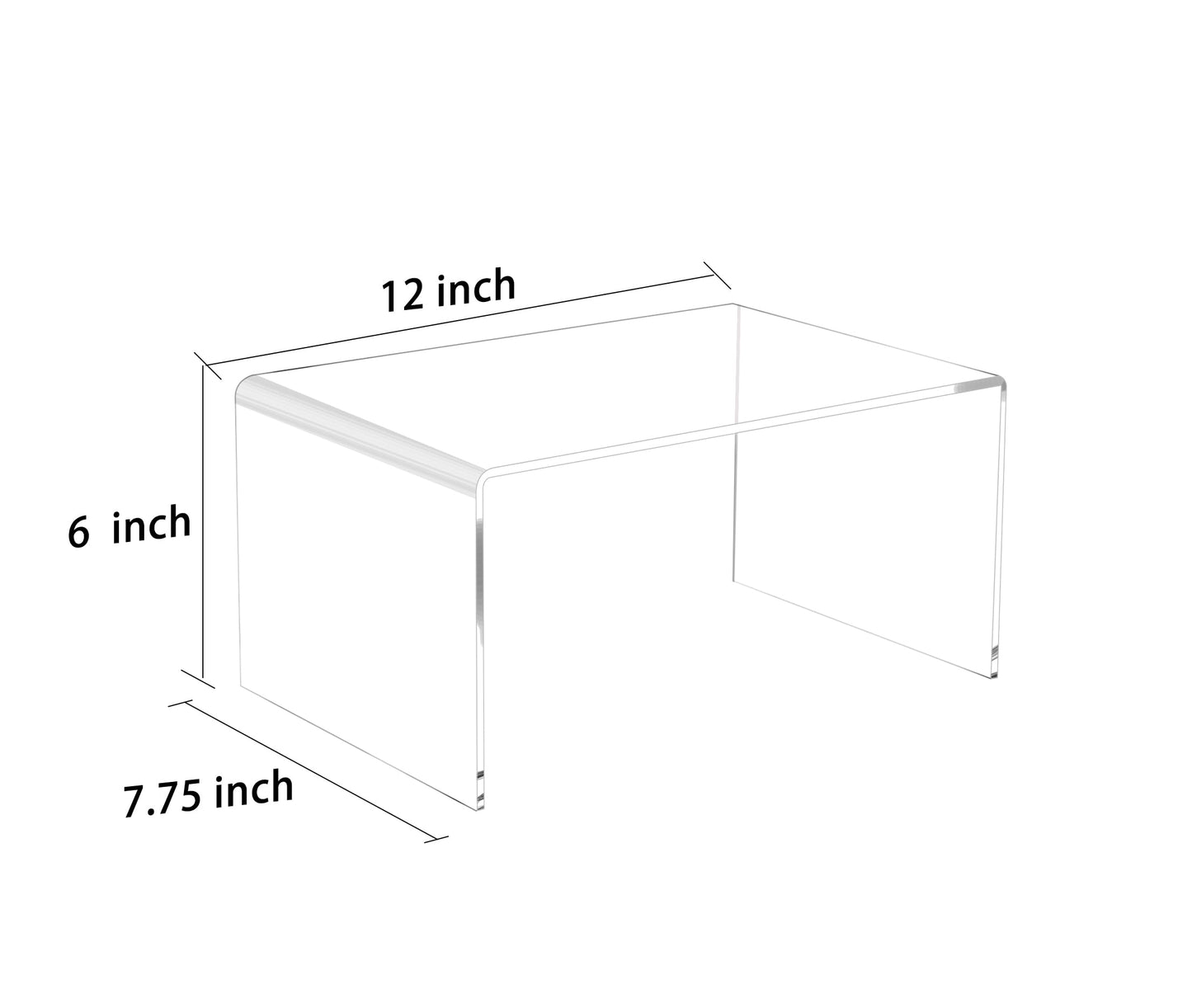 Large 1-PC 12'' Heavy Duty Acrylic Risers, Display Risers Shelf Showcase Fixtures for Jewelry, Display Stand for Amiibo Funko POP Figures, Cupcakes