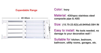 BAOYOUNI Extendable Cupboard Closet Shelf Adjustable Storage Rack Separator Wardrobe Divider Clothes Hanger Rail DIY Kitchen Bathroom Organiser