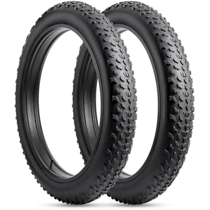 YunSCM 20 inch Foldable Fat Tyres 20x4.0 102-406 Bike Tyre and 20" Bike Inner Tubes Schrader Valve AV32mm, Compatible with 20 x 4.0 98/102-406 MTB/E-Bike/Electric Fat Bike Bicycle Tyres and Tubes