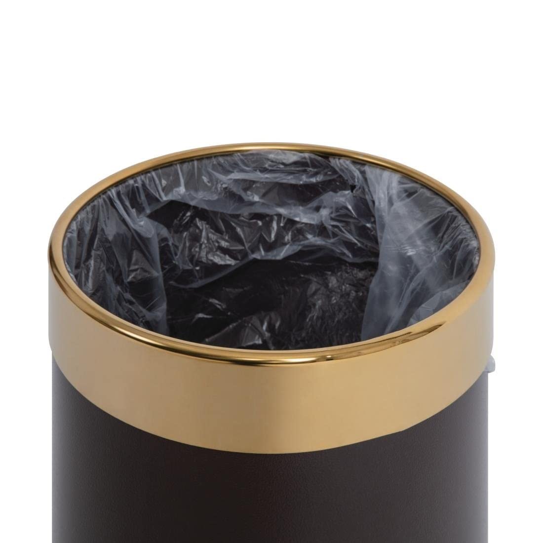 Bolero Waste Paper Bin with Gold Rim Dustbin Rubbish 280X224mm Commercial