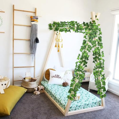 CQURE 36Pcs 252FT Artificial Ivy Garland Vines for Room Decor UV Resistant Green Leaves Fake Plants Hanging Vine Plant for Wedding Party Garden Wall Decoration