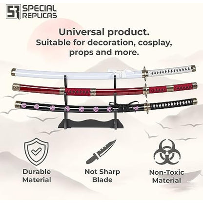 57 SPECIAL REPLICAS Roronoa Zoro Wooden Katana Sword 105cm Katanas Japanese Anime Cosplay Sword - Kitetsu/Shisui/Wado Ichimonji - 3 Piece Set JT10000