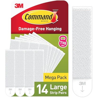 Command Picture Hanging Strips, Large, Value Pack - 14 Pairs (28 Strips) - For Pictures, Frames, Mirrors, Wall décor - Damage Free Hanging