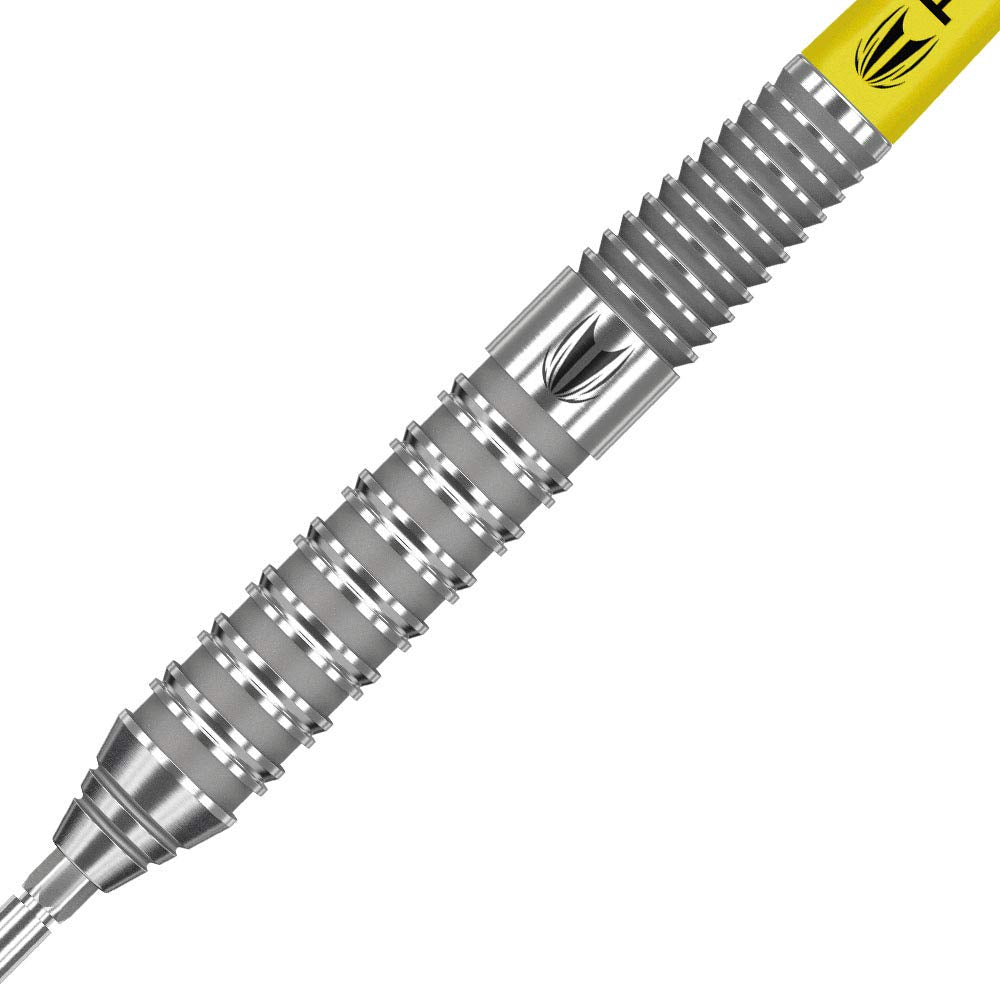 TARGET Darts Bolide 90% Tungsten Swiss Point Steel Tip Darts Set of 3, Barrel 02, 21 Grams | Featuring Pro Grip Dart Stems, Number 6 Dart Flights,