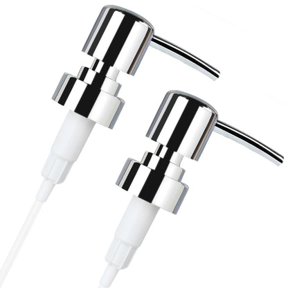 2Pcs Bathroom Soap Dispenser,Replacement Pump,28mm Thread,ABS,Bright Silver