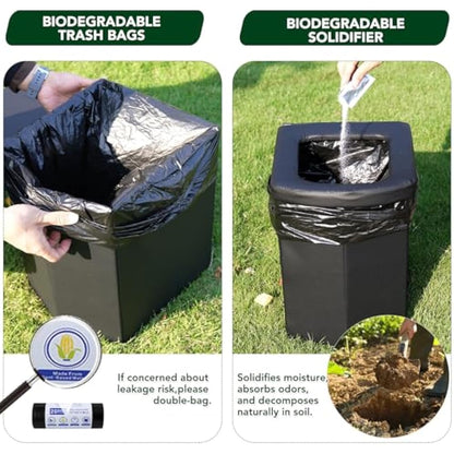 E EASTSTORM Outdoor Camping Toilet, 16.5in(H) Portable Toilet, Travel Toilet, Campervan Toilet, Camping Loo, Folding Toilet for Tent, Caravan, Festivals