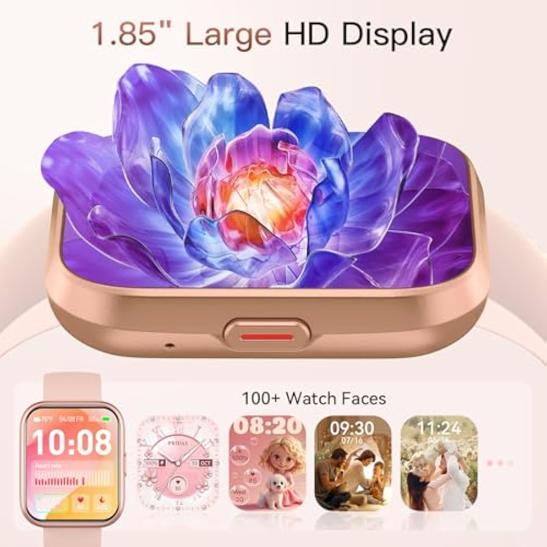 Smart Watch for Women(Answer/Make Call), Alexa Built-in 1.8" Touch Screen Fitness Watch with SpO2 Heart Rate Sleep Monitor, 100 Sport, IP68 Waterproof Step Counter Ladies Smartwatch for iPhone Android