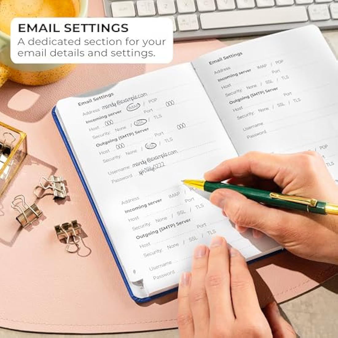 Clever Fox Password Book with alphabetical tabs. Internet Address Organizer Logbook. Medium Password Keeper for Website Logins (Royal Blue)