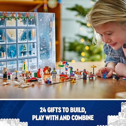 LEGO Marvel Spider-Man Advent Calendar 2024, Buildable Christmas Countdown Toy for Kids, with 24 Super Hero Surprises Including 5 Minifigures, Festive Gift for 7 Plus Year Old Boys and Girls 76293