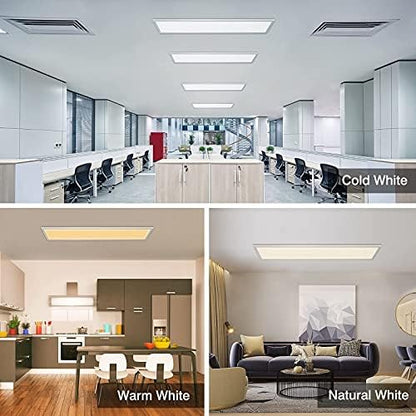 Dimmable LED Ceiling Light Panel 120 x 30 cm with Remote Control, 40 W Ceiling Lamp with Strong Brightness, 2700K - 6500K Warm, Natural and Cool White Lamp for Office, Workshop, Living Room