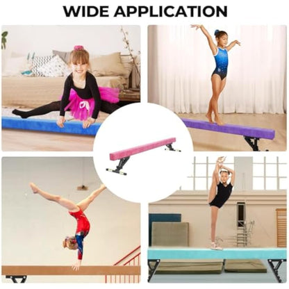 SportBob Gymnastics Beam 8ft High and Low Floor Balance Beam with 5 heights Adjustable, Gymnastics Balance Beam for Kids Children Girls Training, Home Gym Equipment for All Gymnastic