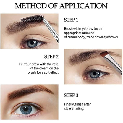 6 Colors Brow Pomade, Eyebrow Pomade Gel, Eyebrow Cream, Highly Pigmented Eyebrow Gel, For Eye Brow MakeUp Brow Color Versatile, Defines, Sculpts, Shades,Contours (03 SOFT BROWN, 2g)