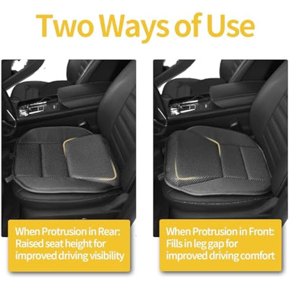 OLYDON Wedge Car Seat Cushions for Driving - Memory Foam Car Seat Cushion for Short People - Sciatica & Lower Back Pain Relief - Road Trip Essentials for Drivers（4" thickness）
