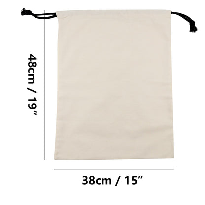 Set of 6 Cotton Travel Portable Shoes Storage Bags Organizer with Drawstring (6PCS M Size) 18.9 x 15 inches (48 x 38cm)