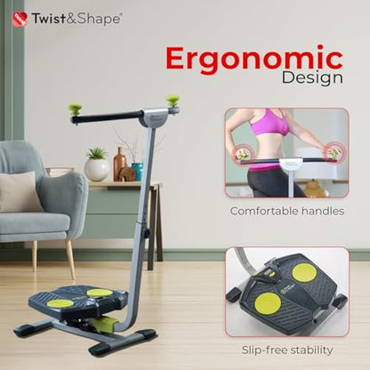 Twist and Shape Exercise Equipment for Home Use - Foldable Abs Trainer and Strength Training Gym Equipment for Men and Women - Perfect for Core, Legs, and Home Workout