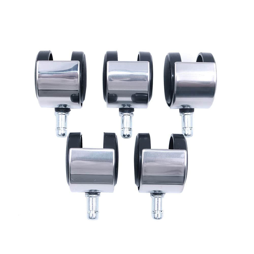 Namvo Office Chair Caster, Set of 5 Polyurethane Replacement Castors Wheels 11mm Size replacement swivel chair wheels, Protect Your Carpet/Hardwood