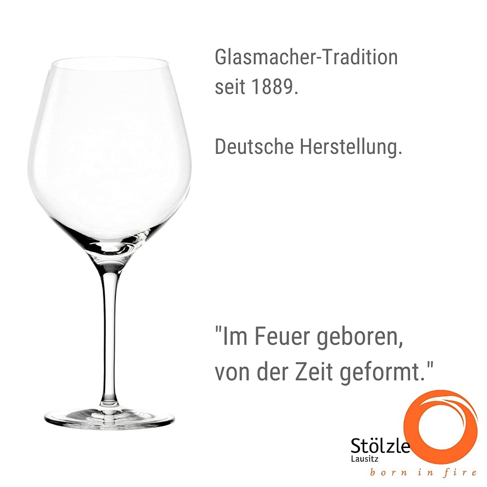 St?lzle Lausitz Exquisit Series Burgundy red wine glasses, 650ml, 6-piece set, dishwasher-safe: high quality red wine goblets made from fine glass,