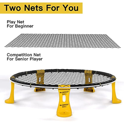Mookis Blinngoball Outdoor Games Set Includes Playing Net, Competition Net, 3 Balls, Drawstring Bag, Ball Pump with 1 Needle, Rules and more