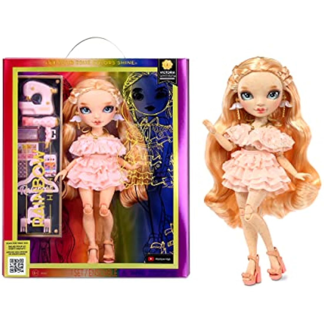 Rainbow High Fashion Doll – VICTORIA WHITMAN - Light Pink Doll with Freckels – Fashionable Outfit & 10+ Colourful Play Accessories - For Collectors and Kids Ages 4-12 Years