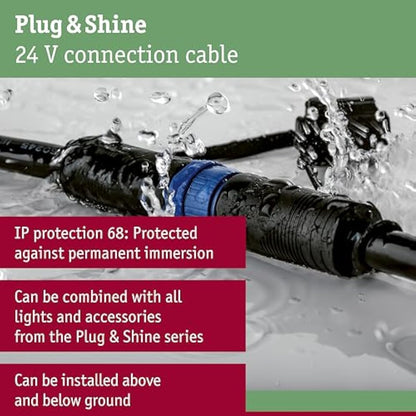 Paulmann 93930 Outdoor Plug & Shine Cable IP68 10m 1 in-5 Out 2x1,5mm² Black Plastic, 1000 x 1.5 x 1.5 cm