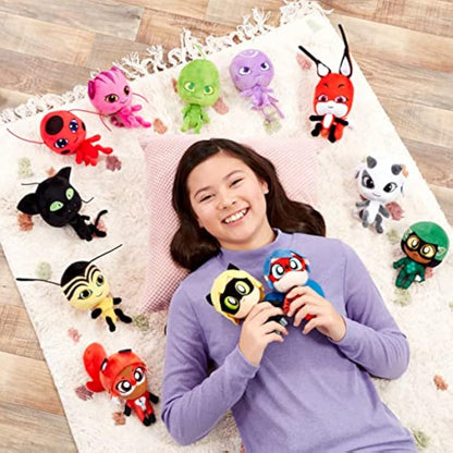 Bandai Miraculous Chibi Carapace Plush Toy From Tales of Ladybug and Cat Noir, 15cm Soft Toy, Super Soft and Cuddly (P50703)