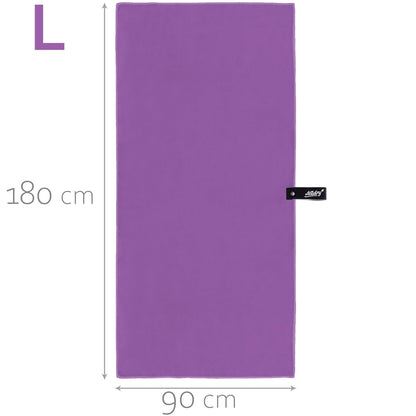 Actidry Oversized Microfiber Towel L (90x180 cm) - Sand Repellent, Lightweight for Travel, Pool, Yoga - Violet