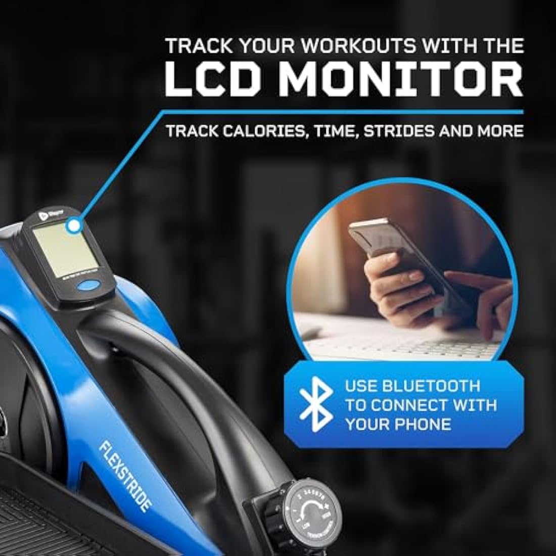 LifePro Pedal Exerciser Under Desk Bike for Light to Moderate Cardio, Mini Elliptical Machine with 8 Resistance Levels and Bluetooth, Compact Exercise Trainer for Home or Office Use