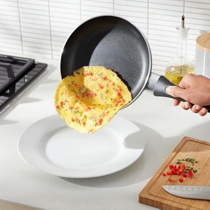 Amazon Basics 8-Piece Non-Stick Cookware Set, Black