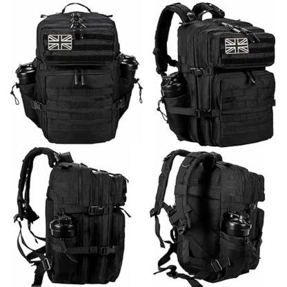 LHI Military Tactical Backpack for Men and Women 45L Large waterproof Rucksack for School, Hiking, Trekking, Hunting