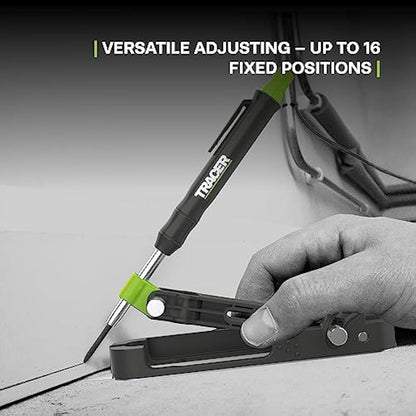 Tracer ProScribe Tool with Deep Hole Pencil, Lead Holster and Carry Case (DIY, Woodworking, and Carpentry Multi-Function Scribe Tool)