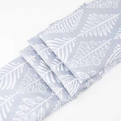 VIROSA Grey Leaf Shower Curtain for Bathroom Anti Mould, Mildew Resistant | 180 x 180 cm (71 x 71 Inch) | Water Repellent Fabric | 100% Polyester