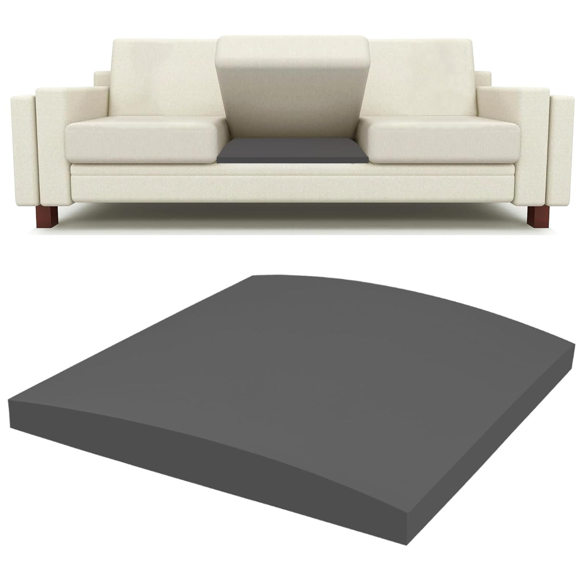 Lanswood Sofa Cushion Support for Sagging Seat 50 x 50cm High-Density Foam